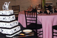 Wedding-Pink-black-chairs